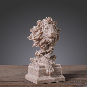 Mini León resina artesanía escultura decoración del hogar Accesorios para sala de estar Bar Porche-Knickknacks arte - Product Image 5