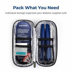 Sac isotherme pour médicaments diabétiques, pour stylos à insuline et rangement des fournitures diabétiques, compact pour la vie quotidienne et les voyages - Product Image 2