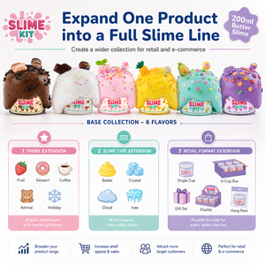 Slime au beurre 200 ml, thème dessert, OEM ODM, étiquette privée personnalisée, 6 styles en stock, jouet pour enfants, cadeau, EN71 ASTM CPSIA, vente en gros - Product Image 4