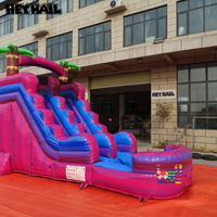 Toboggan aquatique gonflable commercial pour enfants de 14 pieds avec piscine pour fêtes en extérieur
