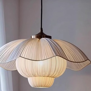 Lámpara Colgante de Tela con Diseño Floral, E27 LED, Redonda, para Restaurante o Dormitorio - Product Image 1
