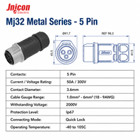 Connecteur étanche MJ32 2 broches 120A 600V IP67 à verrouillage rapide, prise d'alimentation circulaire pour pack de batteries et stockage d'énergie
