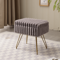 Pouf carré en tissu velours haut de gamme, idéal pour salon et dressing, avec rangement intégré, en gros à prix abordable
