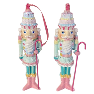 Adornos Navideños Personalizados de Resina, Colgantes para Árbol de Navidad, Soldado de Jengibre, <span class=keywords><strong>Cascanueces</strong></span>, Pastel de Caramelo <span class=keywords><strong>Rosa</strong></span> - Product Image 5