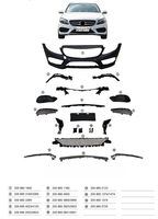 Nouveau kit de lifting pour Mercedes-Benz Classe C W205, pare-chocs avant/arrière ABS à fixation par boulons, capteur d'aide au stationnement, kit carrosserie, ajustement universel, garantie 6 mois