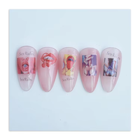 Autocollants 3D personnalisés pour ongles, motif lèvres de Cupidon brillantes rouges et blanches, en forme de cœur, pour l'été, la Saint-Valentin, style français, adhésifs à presser