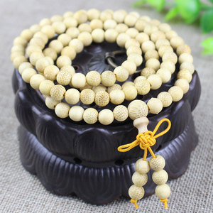 Golden Bamboo Prayer Beads 108 Beads 6mm Diameter Fish Roe Pattern Solid Bamboo <b>Bracelet</b> Necklace Hangzhou Origin - Product Image 2