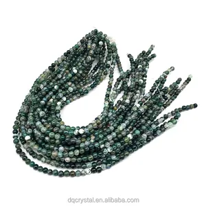 HOT sale healing moss agate bracelet beads fresh green garden and river crystal stones beads for decoration and gifts