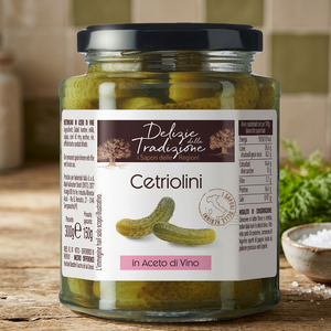 Delizie Tradizione: Cetriolini Sott'Aceto 314 ml X 8 Pezzi, Gusto Aspro, Italia - Product Image 3