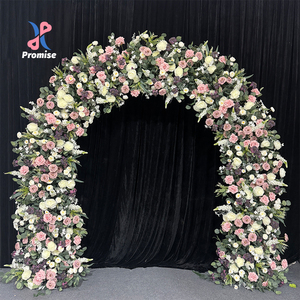 Arco Floral Romántico de Seda Rosa y Morado, Marco de Flores Artificiales para Jardín, Boda, Fotografía Nupcial, Día de la Madre, Graduación - Product Image 1