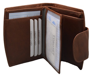 Phụ nữ của Thời Trang Bifold cổ điển mới nhất điên da ngựa thiết kế chính hãng Nylon lót đa chủ thẻ RFID Logo ngắn - Product Image 3