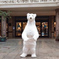 Statue d'ours polaire grandeur nature personnalisable, sculptée à la main en fourrure artificielle, décoration pour exposition, accessoires animaliers réalistes.