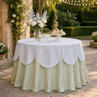 Nappe ronde festonnée à rayures pour mariage, baby shower, fête en plein air – Vente en gros