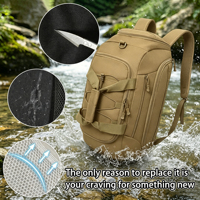 Sac à dos tactique multifonctionnel personnalisé à trois usages, grande capacité, unisexe, extérieur, polyester, fermeture à glissière et à fermoir, fitness