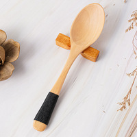 Cuillère en bois ovale réutilisable pour la cuisine, avec poignée confortable, pour soupe, café, miel, mélange