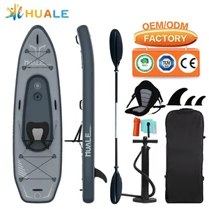 Commercio all'ingrosso Huale impermeabile pieghevole dropstitch touring canoa gonfiabile kayak 1 persona con pagaie