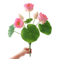 Bouquet de fleurs de lotus artificielles, fausse composition de nénuphars pour mariage, décoration florale pour la maison
