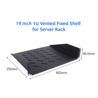 Rak Universal 2U 19 Inch dengan Ventilasi dan Tray Tetap untuk Kabinet Server, Peralatan Audio, dan Rak Jaringan