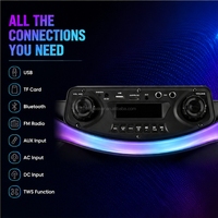 Enceinte karaoké sur chariot 12'' personnalisée CSN-110 avec éclairage RGB, double microphone sans fil TWS, grande puissance – Direct Usine