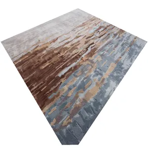 High Quality Hand Tufted Silk and Decorative Modern Wool Area Rug