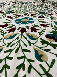 Handmade Uzbek Suzani <b>Bed</b> <b>Cover</b> Table Runner Embroidered Bedspread Quilt Wall Hanging Decorative <b>Throws</b> B2B Bulk Wholesale Expor - Product Image 3