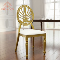 Chaises de salle à manger d'hôtel en fer forgé personnalisées, design moderne en forme de dos de paon, empilables, pour intérieur/extérieur, banquets, villas, mariages, événements