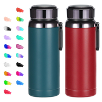 Bouteille d'eau isotherme portable en acier inoxydable de 800 ml avec affichage LED de la température pour le camping