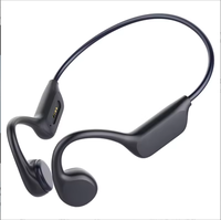 Écouteurs de course à pied à conduction osseuse Bluetooth 5 sans fil, oreillettes sportives ouvertes, stables, résistantes à la transpiration, lecteur audio musical