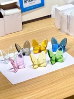Ornements en verre cristal Art Déco haut de gamme, papillons porte-bonheur, faits à la main, ensemble de 2 pièces, couleurs variées, décoration d'intérieur pour anniversaire, portrait