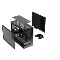 Boîtier de jeu d'ordinateur Jungle Leopard Popular Mid Tower pour la conception MATX Snap-fit avec boîtier de processeur en verre trempé sans ventilateur