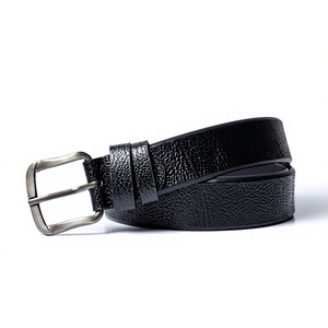 Cinturón de Cuero Genuino de Piel de Vaca para Hombre con Hebilla Cuadrada de Aleación, Logotipo Personalizado, Estilo Formal y Casual, 3.4cm de Ancho - Product Image 2