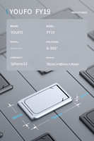 Support de téléphone magnétique pliable avec logo personnalisé OEM ODM, support pour doigts et mains en alliage de zinc, support PC FY19, directement de l'usine
