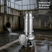 Pompe à eaux usées submersible entièrement en acier inoxydable 304