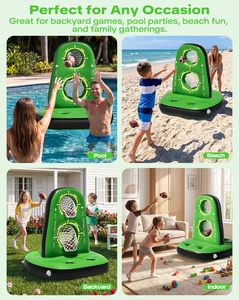 Bestseller <b>Inflatable</b> Football Toss Target <b>Pool</b> Game with 4 Water Footballs 2 Pumps Stable Base Floating Water Game <b>for</b> Kids - Product Image 6