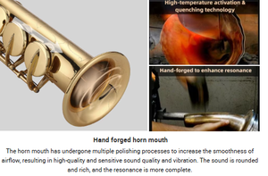 <span class=keywords><strong>Saxophone</strong></span> <span class=keywords><strong>soprano</strong></span> Eb haute performance, laqué or en cuivre phosphoreux, son riche, qualité professionnelle et personnalisable - Product Image 2
