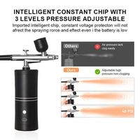 Kit d'aérographe électrique, compresseur d'aérographe sans fil, en acier inoxydable, réglage de la vitesse réglable, rechargeable par USB, portable, 0,3 mm