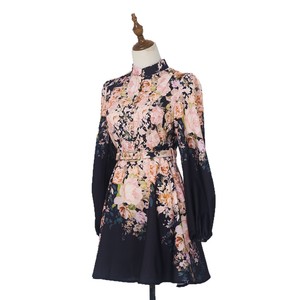 Abito Autunnale 2026 Vintage con Vita Impero, Monopetto, Collo Alto, <span class=keywords><strong>Maniche</strong></span> Lunghe e <span class=keywords><strong>Corte</strong></span>, Antistatico - Product Image 5