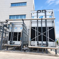 Tour de refroidissement industrielle à circuit fermé en métal, à longue durée de vie et à économie d'énergie, avec pompe à moteur et ventilateur pour une productivité élevée