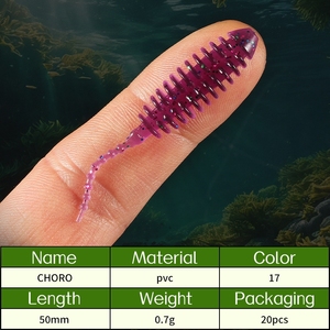Nouvelles 20 leurres souples artificiels en PVC de 5 cm (2 pouces) en forme de ver à queue aiguë pour la pêche à la carpe et au bar - Product Image 2