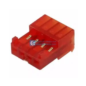 Original Supplier 644042-4 4 Position Rectangular Receptacle Connector IDC Gold 2.54mm Pitch 6440424 Female Socket Contact Red