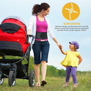 Algodão preto Hérnia Protetora Suporte Cinto Almofada de Compressão Ajustável Umbilical Hérnias Inguinais Respirável Baixo Perfil Dor - Product Image 6