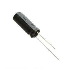 Condensateur traversant 25YXH470MEFCT78X20 CAP ALUM 470UF 20% 25V RADIAL TH 470 uF - Product Image 1