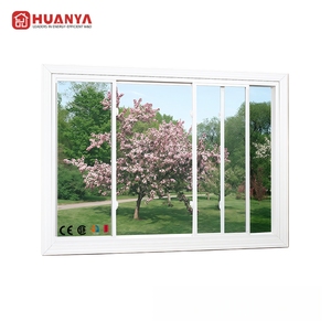 Fenêtre coulissante en aluminium à isolation thermique de style américain moderne, personnalisable en usine HUANYA, OEM/ODM, pour salon - Product Image 1