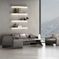 Juego de sofá de cuero modular minimalista moderno de 1 2 3 plazas para sala de estar u oficina diseño elegante para hoteles edificios de oficinas