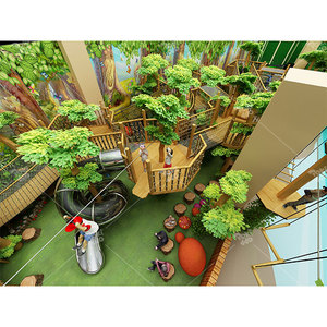 Pokiddo nuevo diseño comercial estilo jungla diversión trampolín Parque equipo interior niños parque infantil con cuerdas <span class=keywords><strong>curso</strong></span> - Product Image 2