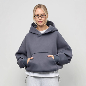 Sweat-shirts en molleton sans cordon de haute qualité pour femmes, en coton, vente en gros, impression personnalisée, broderie - Product Image 5
