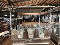 Mangeoire pour chevaux galvanisée imperméable avec toit, support en acier robuste pour pâturage et utilisation en extérieur