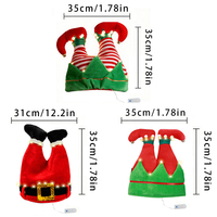 Chapeau d'elfe de Noël en gros, blanc chaud, LED ON/OFF/clignotant, léger, doux, personnalisable, nouveauté, décoration de fête, costume