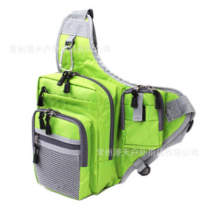 Sac de pêche à bandoulière, gilet de sport de plein air, sac à dos multi-poches pour hommes et femmes, vert, orange, noir - Product Image 3