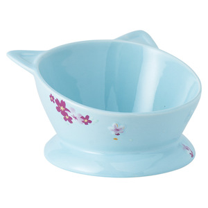 Bol en céramique pour chat, design antidérapant, pour eau et nourriture, forme arrondie, motif fleur de cerisier - Product Image 5
